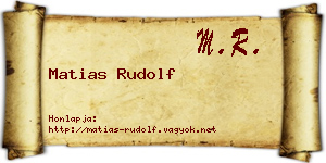Matias Rudolf névjegykártya